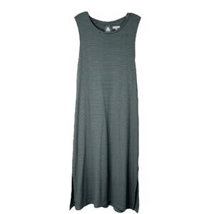 NWT Known Supply green black striped ribbed cutout maxi dress large